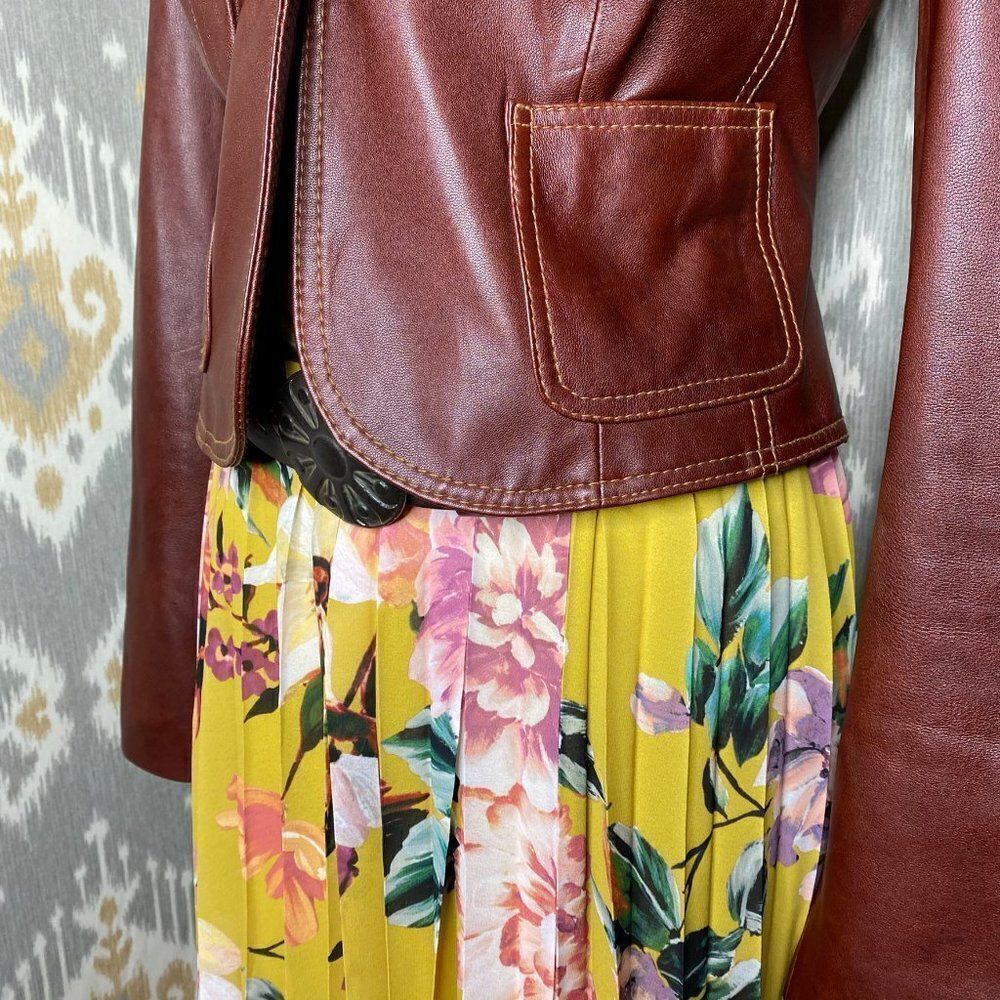 COOLPLES Pleated Yellow Floral Multi Maxi Dress - Picture 12 of 16